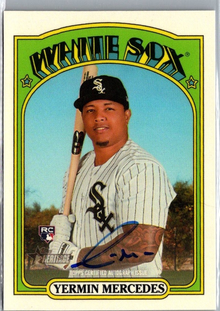 2021 TOPPS HERITAGE HIGH NUMBER YERMIN MERCEDES AUTO AUTOGRAPH BLUE ROOKIE RC