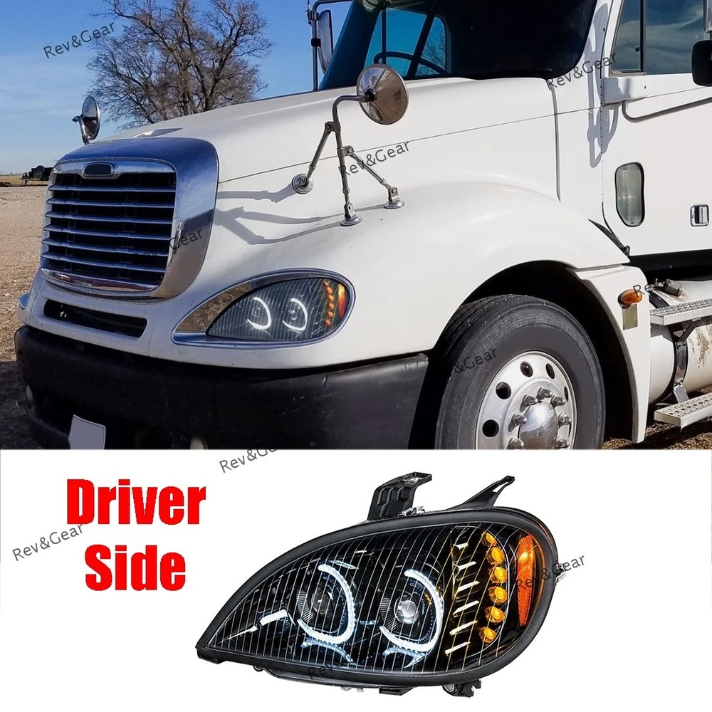 LEFT Side LED Projector Headlight Assembly for 2001-2020 Freightliner Columbia