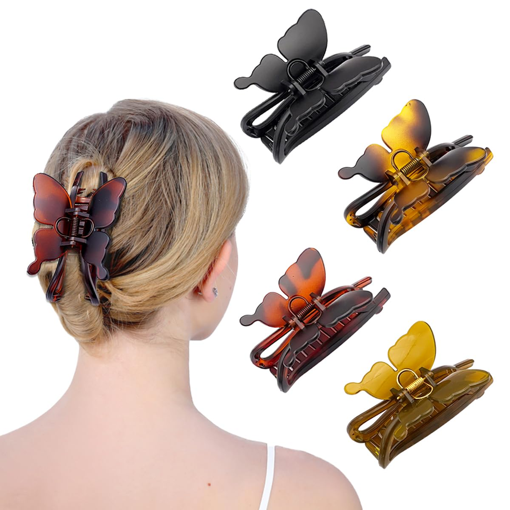 Large Non-Slip Butterfly Hair Clips 4.4 Inch Strong Hold Hair Claws