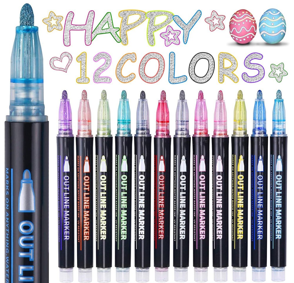 Yangmei Shimmer Markers Outline Pens, Stocking Stuffers for Kids Teens, Teen ...