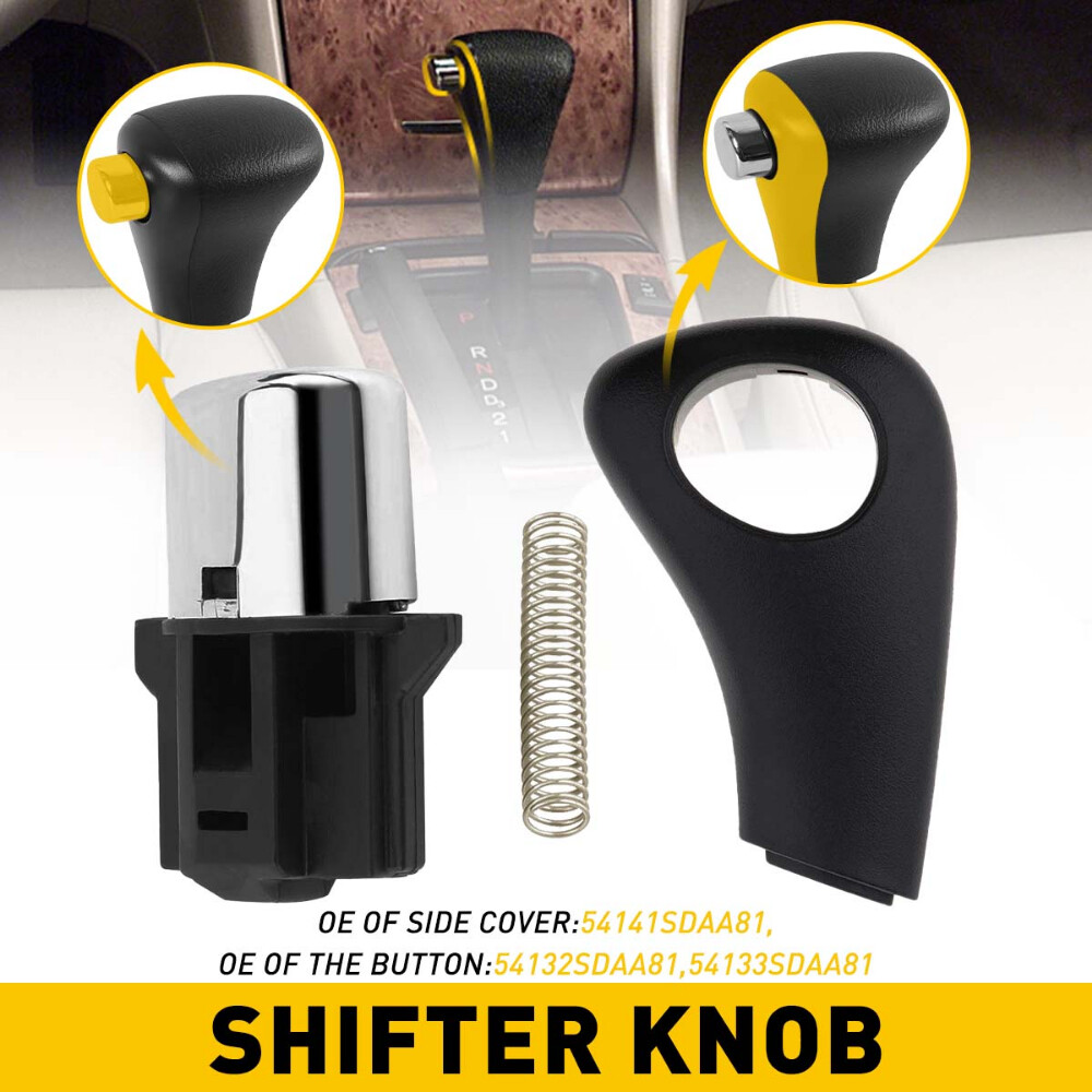 Shifter Handle Button Knob + Side Plate for Honda Accord DX LX EX EXL 2003-2005