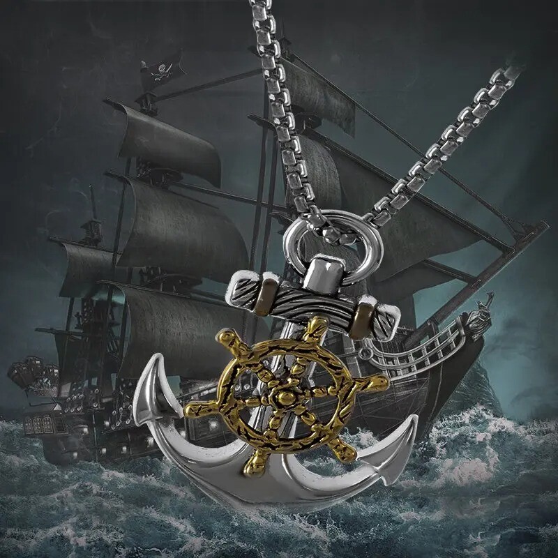 New Classic Fashion Trident Pendant Necklace for Men Simple High Quality Charm