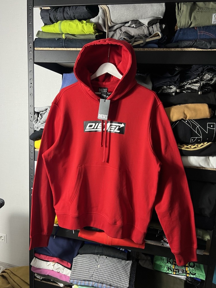 🔥 NWT Diesel “For Successful Living” Red Logo Hoodie Size XXL