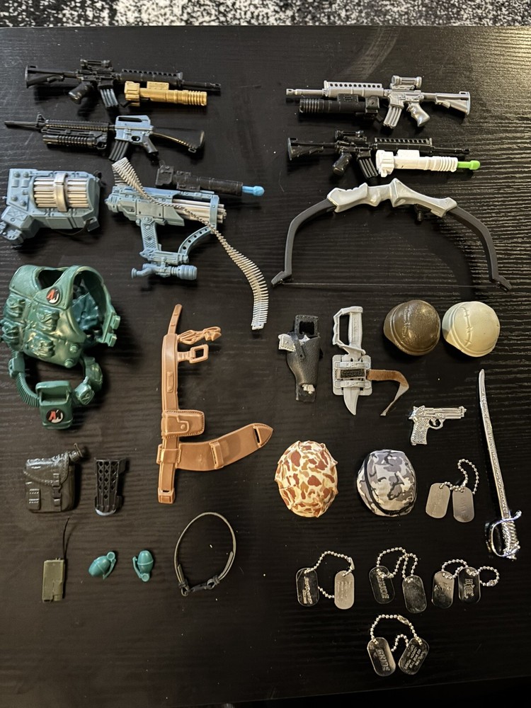 1980s-1990s Hasbro GI Joe Accessories Dog Tags Weapons