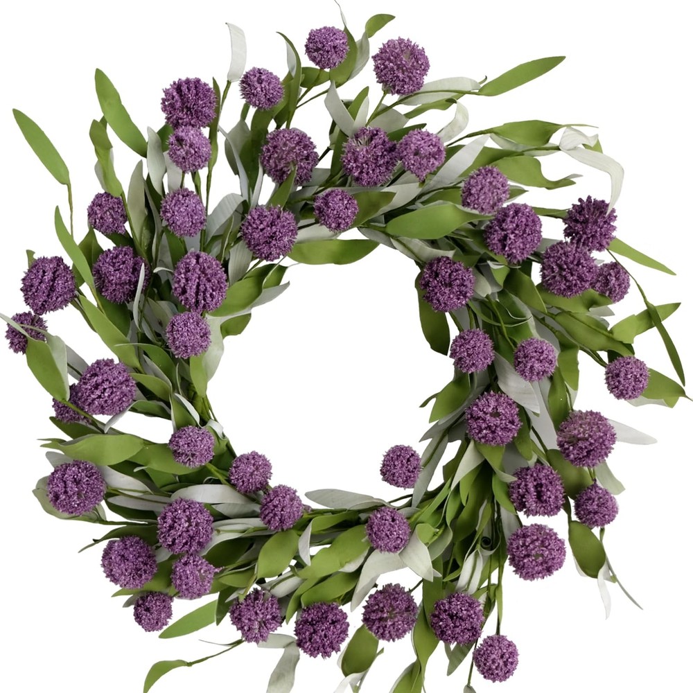 18 Inch Spring Summer Artificial Wreath for Front Door - Lifelike Full Floral Decor