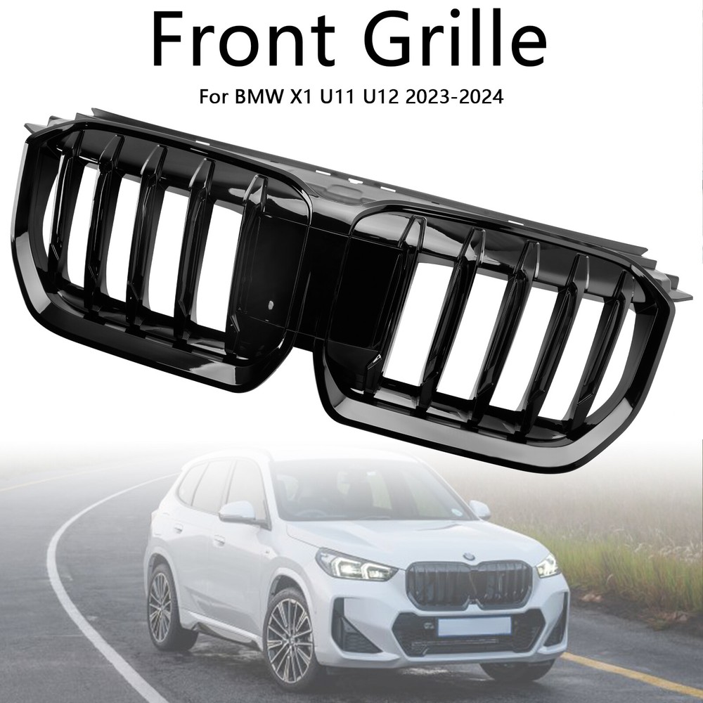 Gloss Black Front Bumper Kidney Grille Grill Fit BMW X1 U11 U12 23-2024