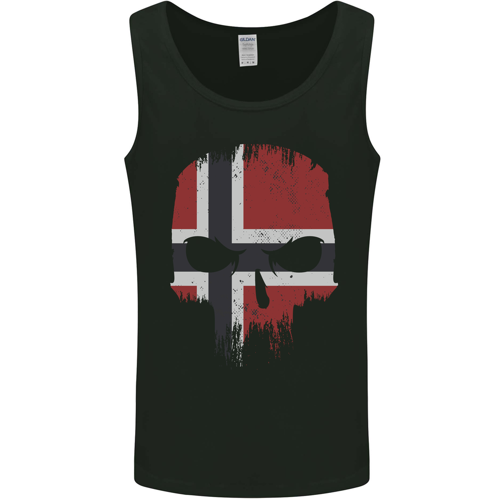 Norway Skull Flag Gym Bodybuilding Biker Mens Vest Tank Top