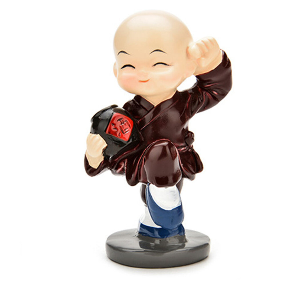 4-Piece Buddha Monk Statue Set for Serenity and Good Fortune