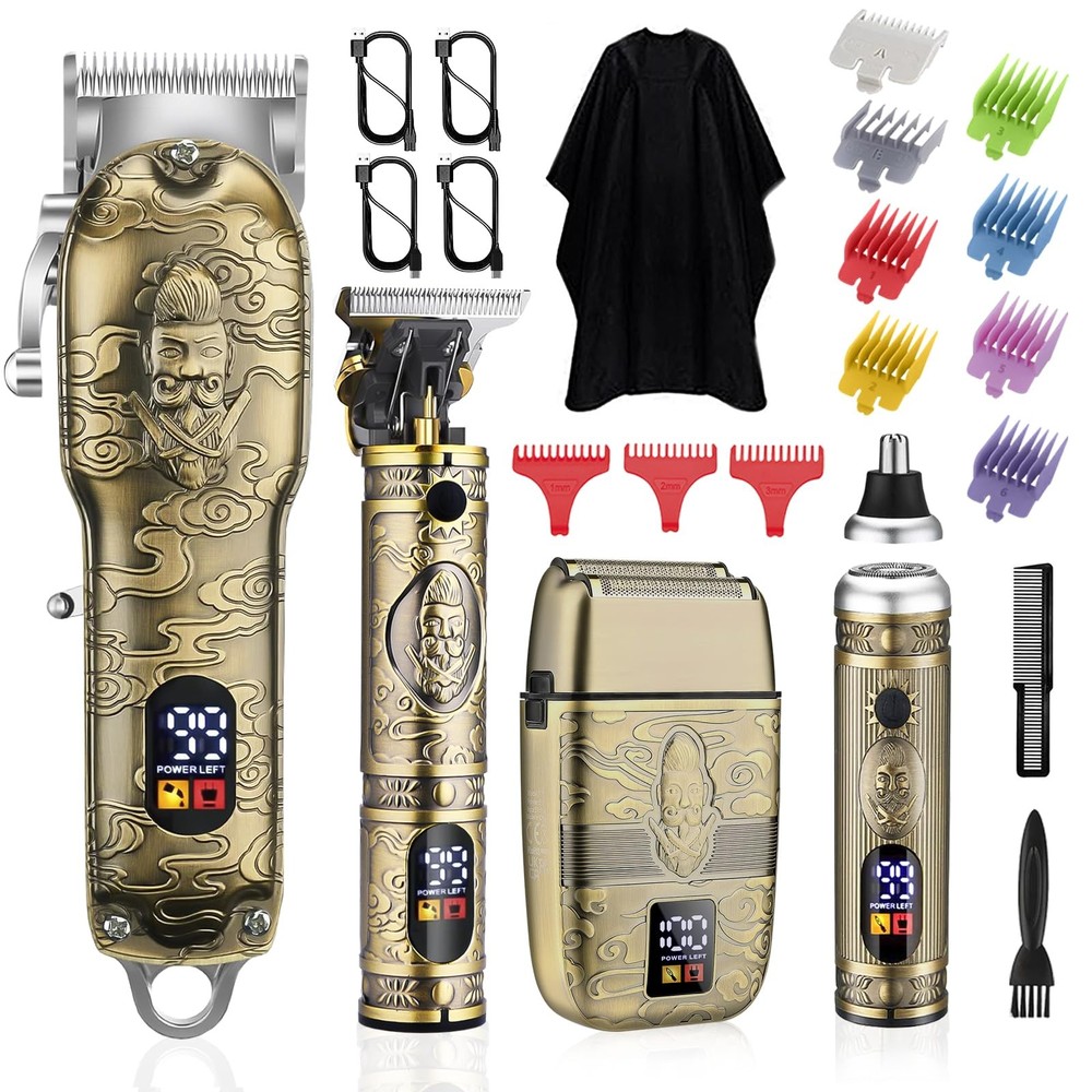 Cordless Nose Beard Trimmer for Men - Professional Hair Clipper & Grooming Kit