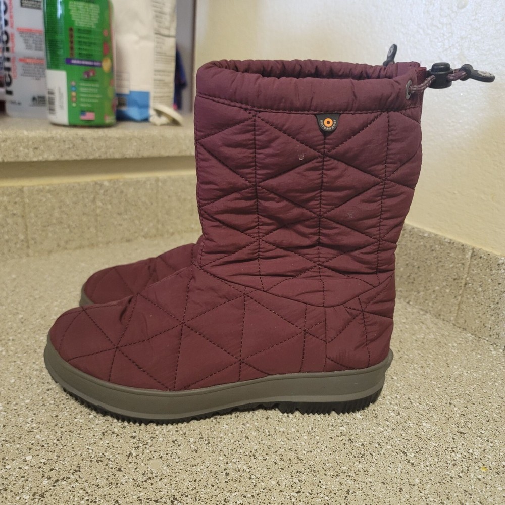 BOGS Maroon Snowday Mid Calf Waterproof Winter Boots Size 7 Women