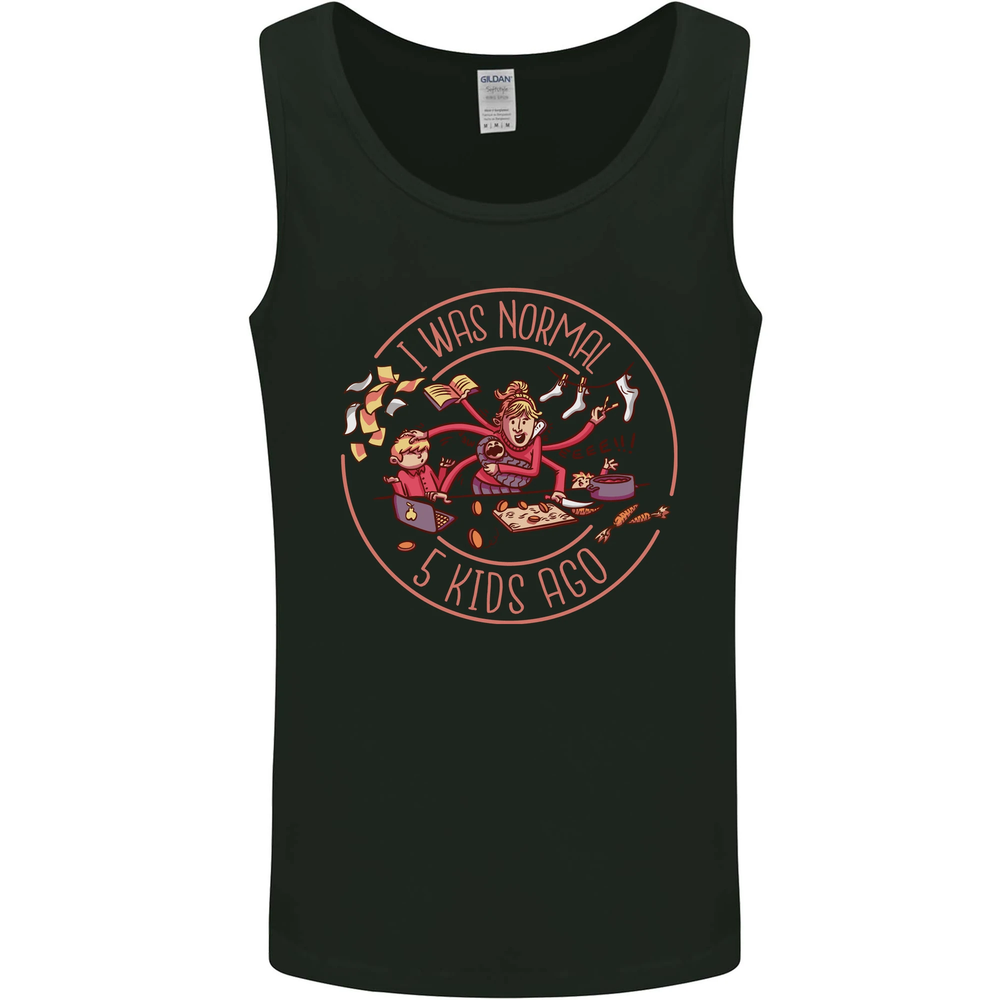 Mothers Day I Was Normal Five Kids Ago Mens Vest Tank Top