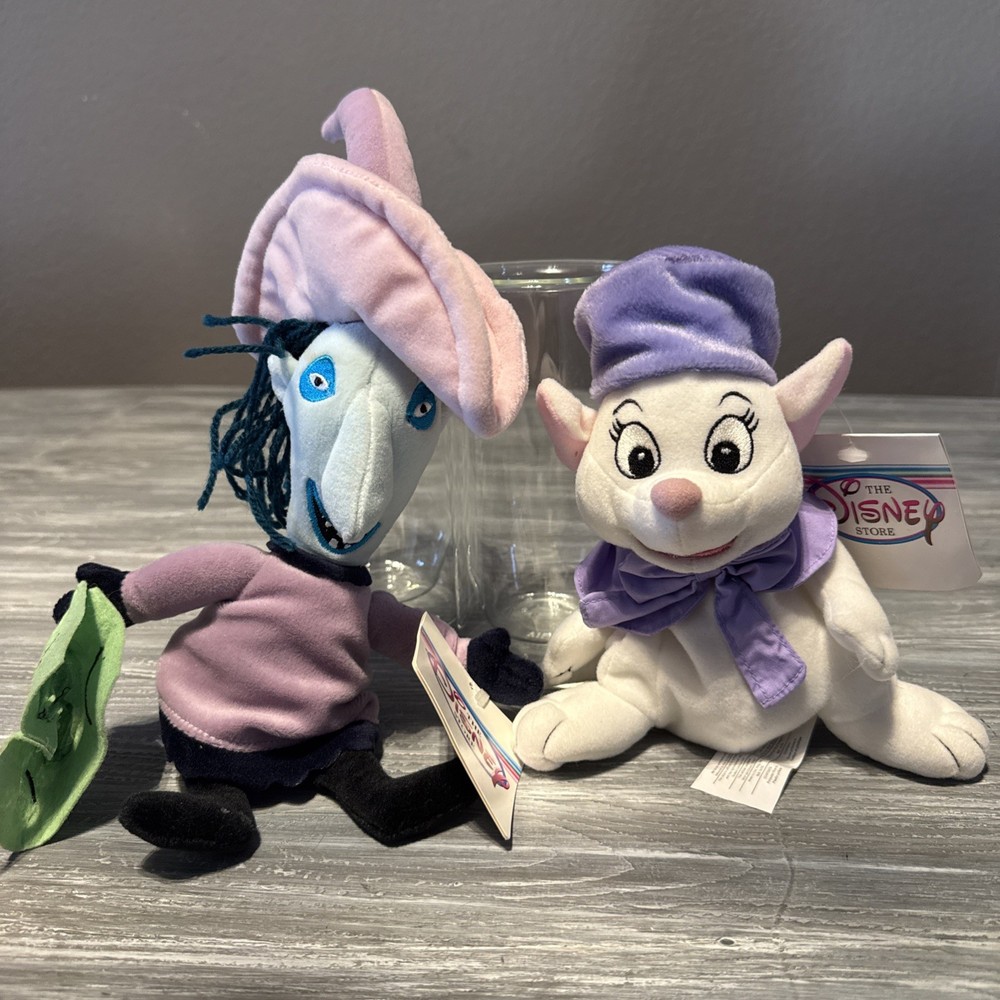 Nightmare Before Christmas Shock Vtg Bean Bag Plush  And Rescuers Bianca NWT