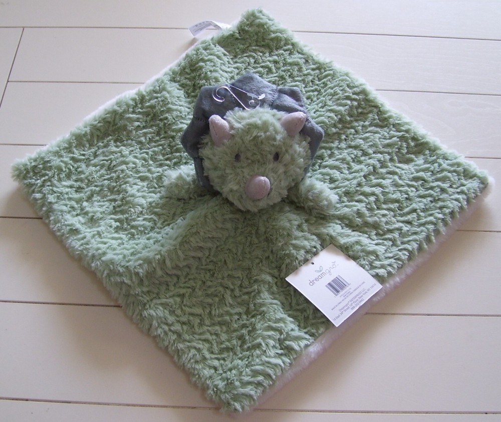 Dream Gro Plush Soft Triceratops Dinosaur Security Blanket Lovey Buddie Blankie