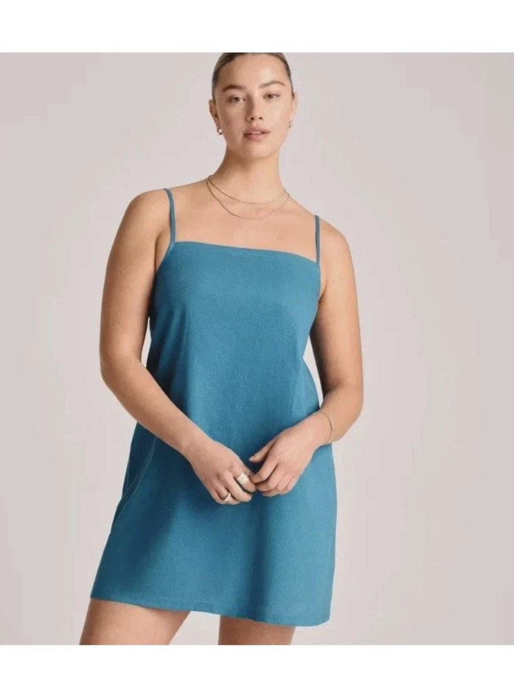 Vitamin A Women's Crepe Jade Mini Swim Cover Up Dress - Blue Teal Size S