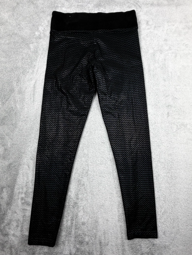 Victoria’s Secret PINK Leggings Chevron Black Gray Size S Cotton Blend