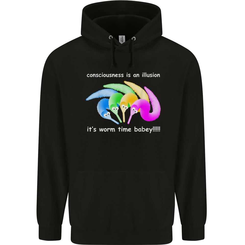 Its Worm Time Baby Consciousness Illusion Mens 80% Cotton Hoodie