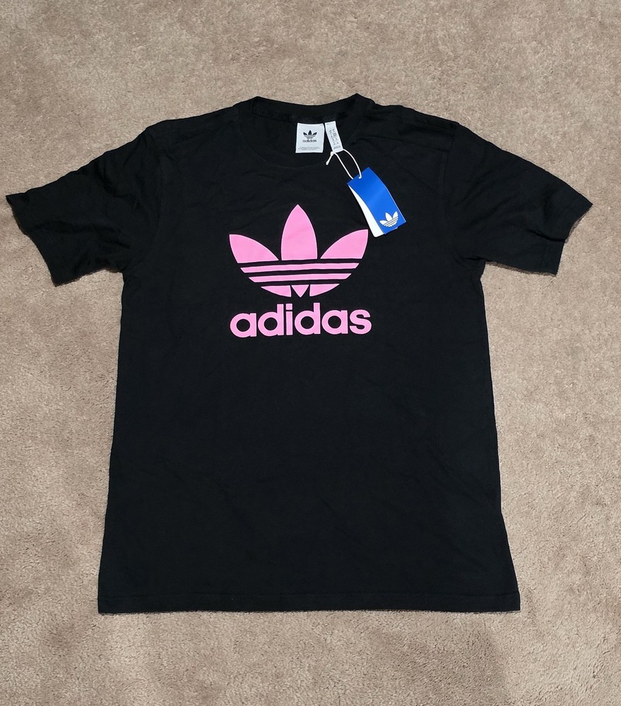 Adidas Trefoil Essentials Mens T-Shirt Black/Pink - KR8883 - MENS SIZE MEDIUM
