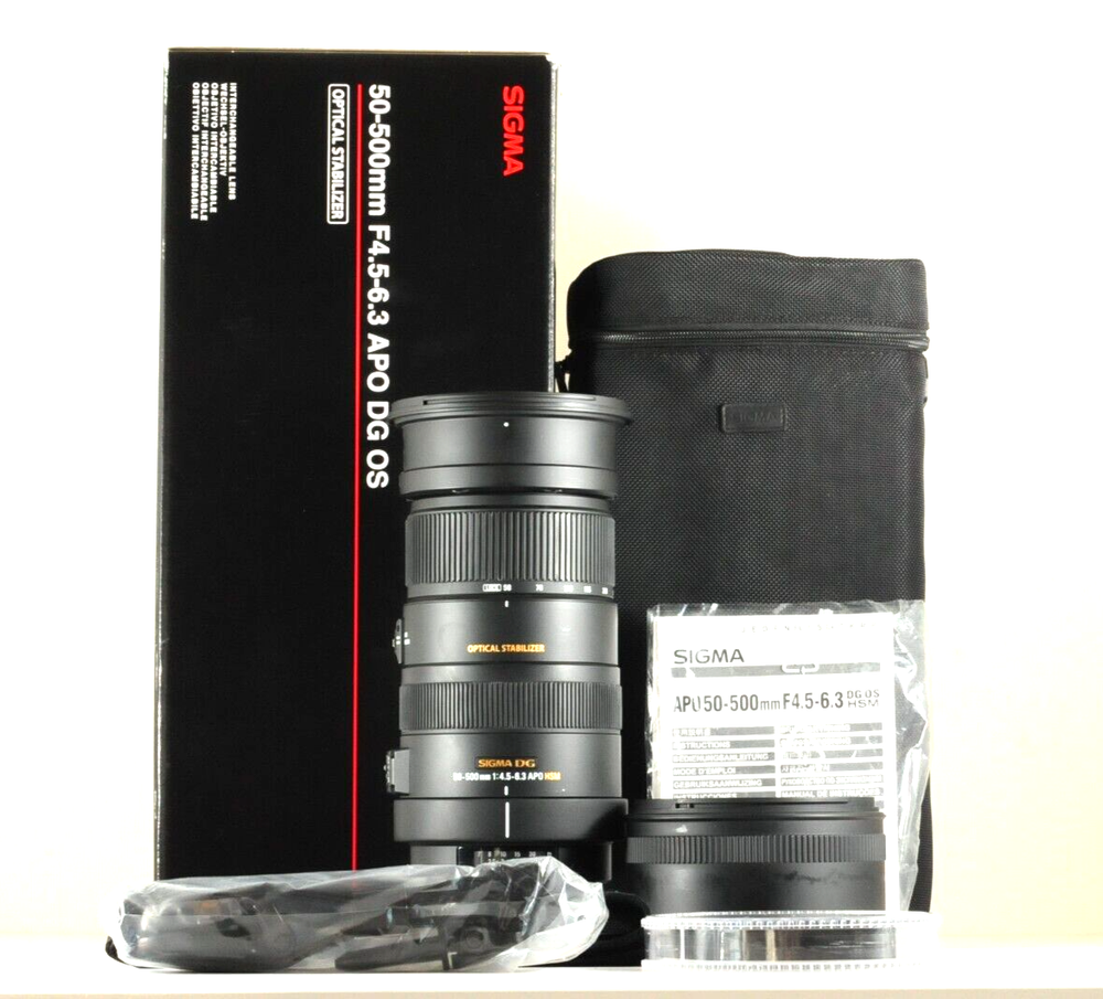 Near Mint SIGMA APO 50-500mm F/4.5-6.3 DG OS HSM Lens for Canon EF Japan #3267