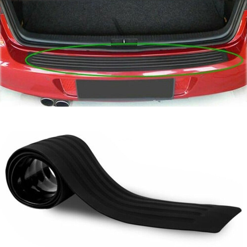 Car Rear  Bumper Sill Protector Soft Plate Rubber Back Door Boot Cover Guard 1Xt