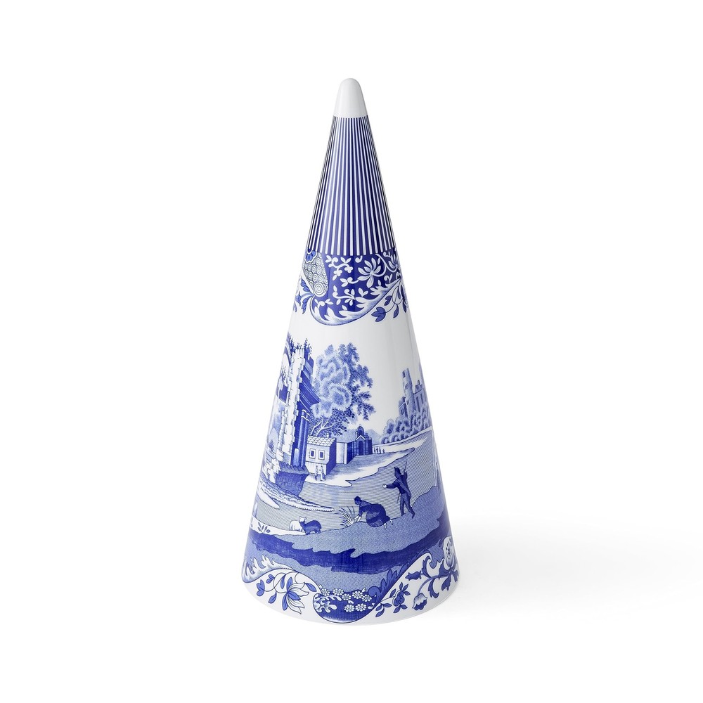 Blue Italian Cone Shaped Topiary - Decorative 13.6