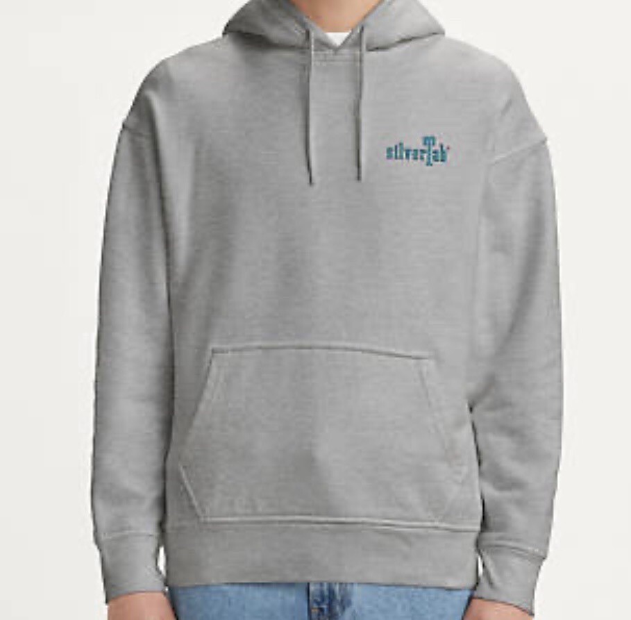 Levi’s Silver Tab Hoodie Pullover Unisex Size Small Gray Oversized NEW