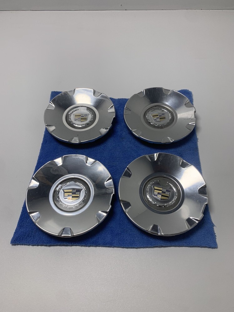 2004-2008 Cadillac CTS 2005-2012 STS Polished OEM Wheel Center Cap Set of 4 9595437
