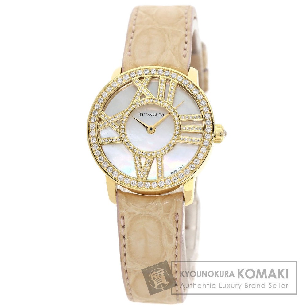 TIFFANY Co. Tiffany Z1900.10.50E91A40B Atlas Cocktail Round Watch K18 Yellow G