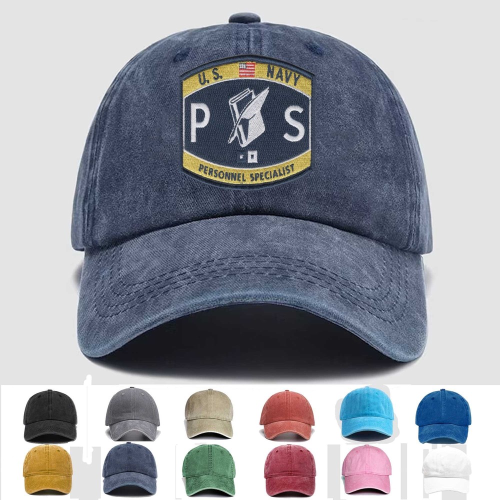 Custom Embroidered Hat PS - Personnel Specialist Rating, Veteran Cap,Trucker Hat