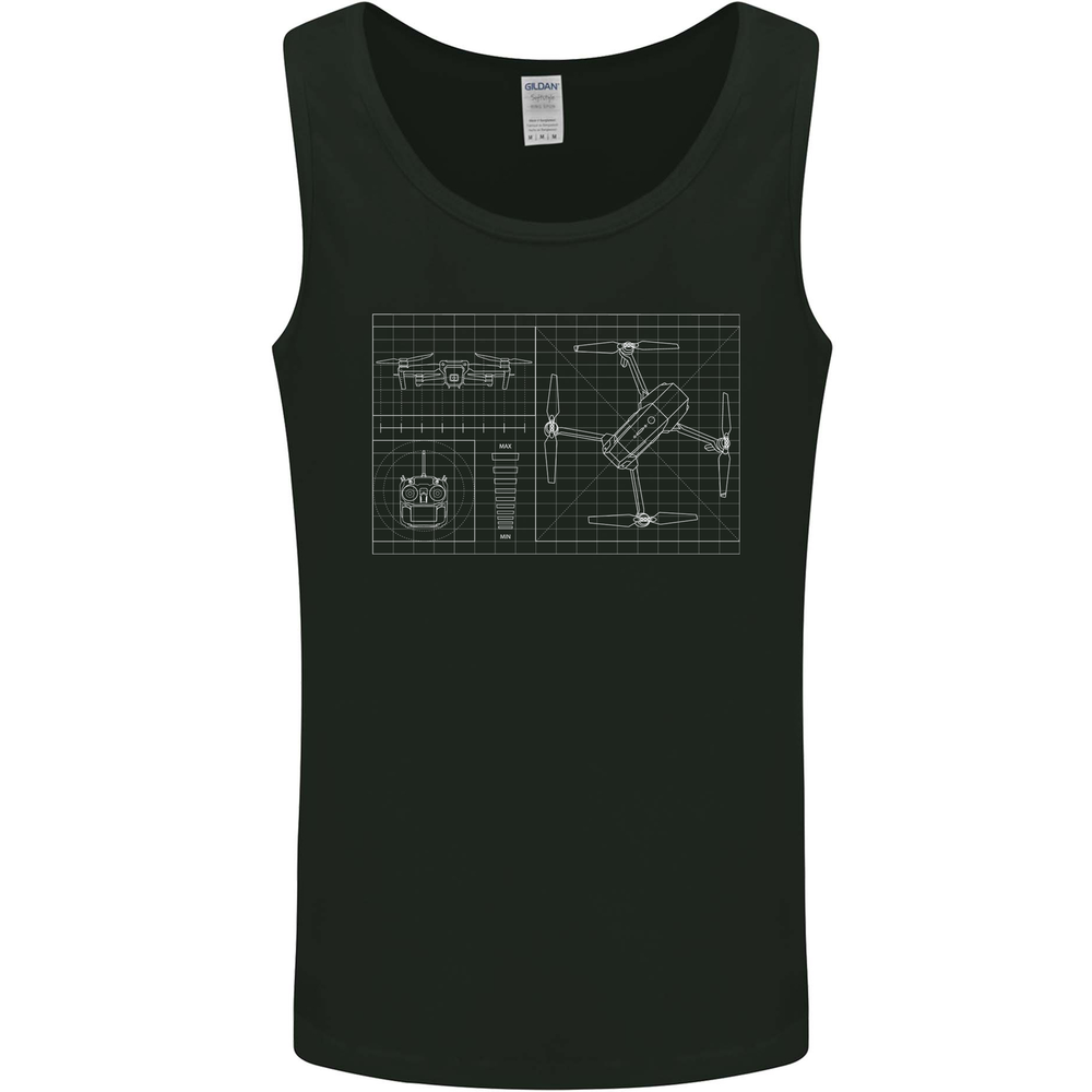 Drone Blueprint Mens Vest Tank Top