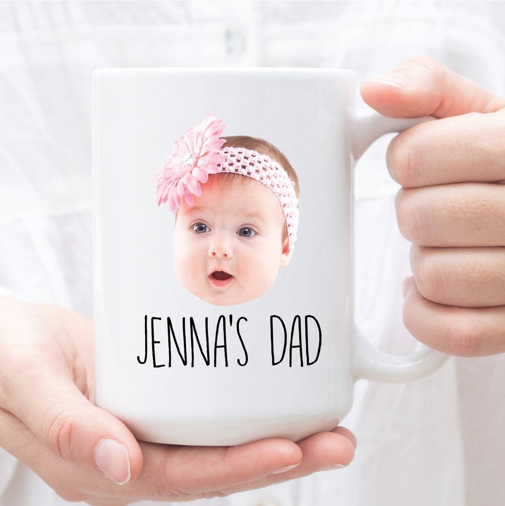 Fathers Day Gift For New Dad Baby Photo Gift Baby Photo Mug For Dad Baby Face-image