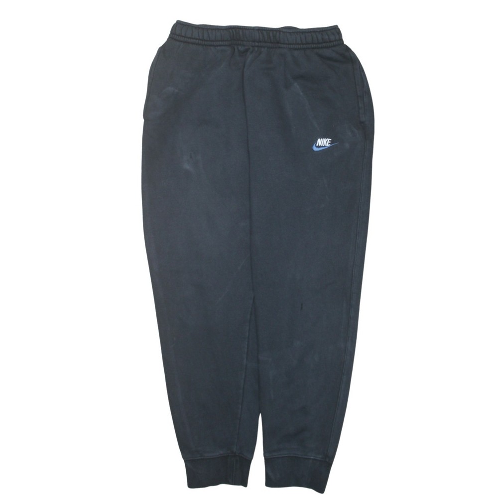 Nike Mens Joggers Black Fleece Sweatpants Embroidered Swoosh Cuffed Pockets M