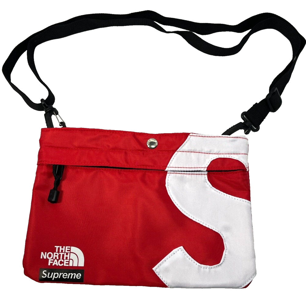 Supreme North Face Bag 2020 LE Red Nylon S Logo Crossbody Zip Pouch Shoulder Bag