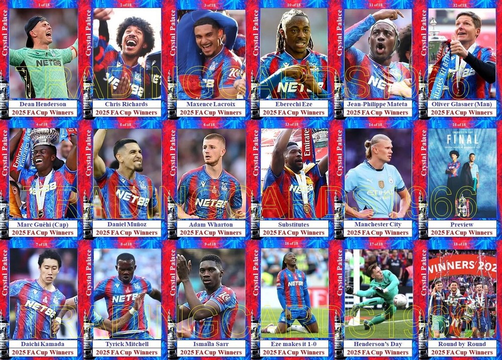 Crystal Palace 2025 FA Cup Final winners football trading cards