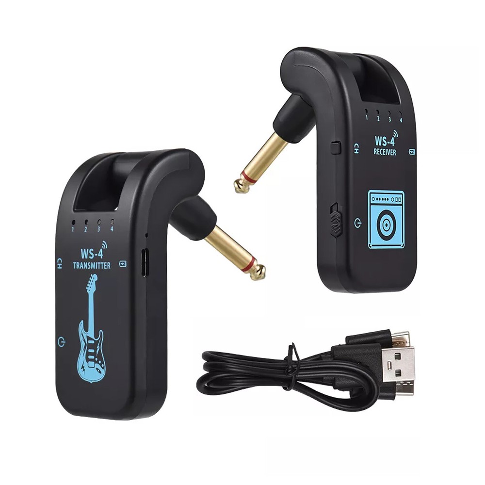 2.4G Wireless Guitar System with Rechargeable Transmitter and 8-Channel Receiver