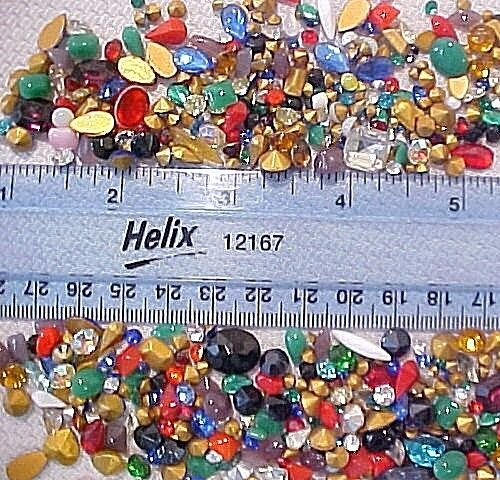 315 HUGE LOT VTG LOOSE GLASS RHINESTONES JEWELRY REPAIR UNUSED CRAFT FINDINGS M