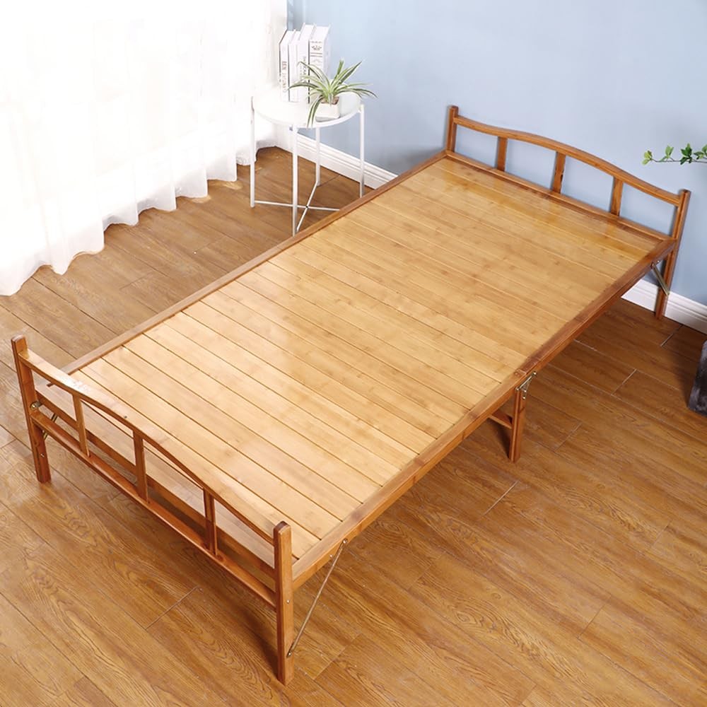 Folding Bed Twin Size No Assembly Required Foldaway Hard Bed, Single Summer N...