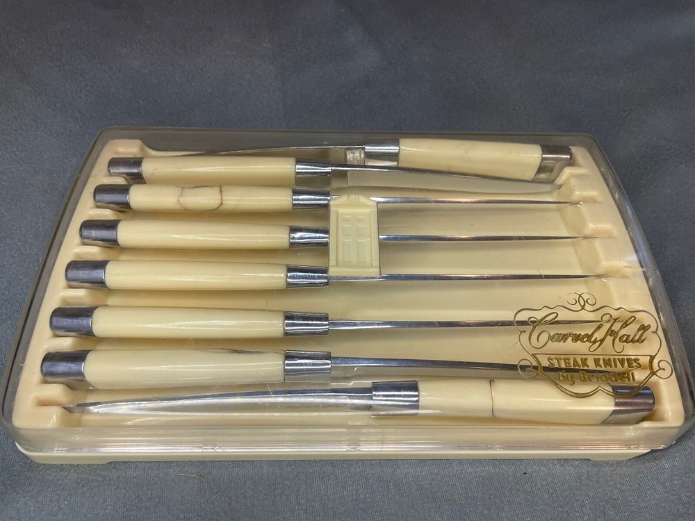 Vintage Carvel Hall Briddell Chrome Vanadium Steak Knife Set with Case