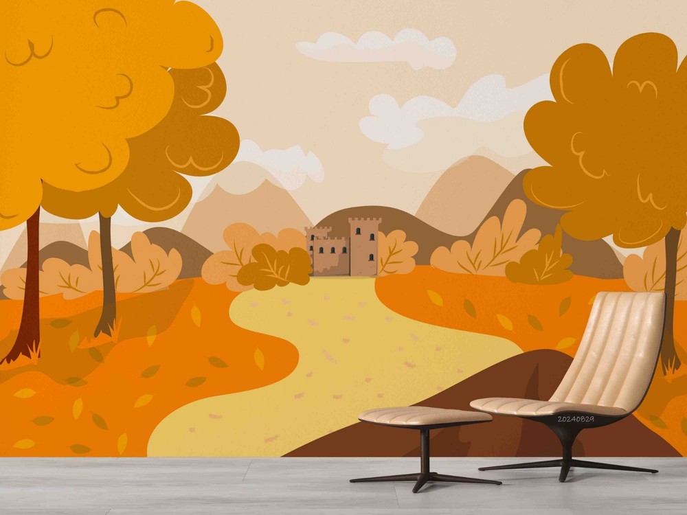 3D Autumn Landscape Illustration Wall Murals Wallpaper Murals Wall Sticker 6