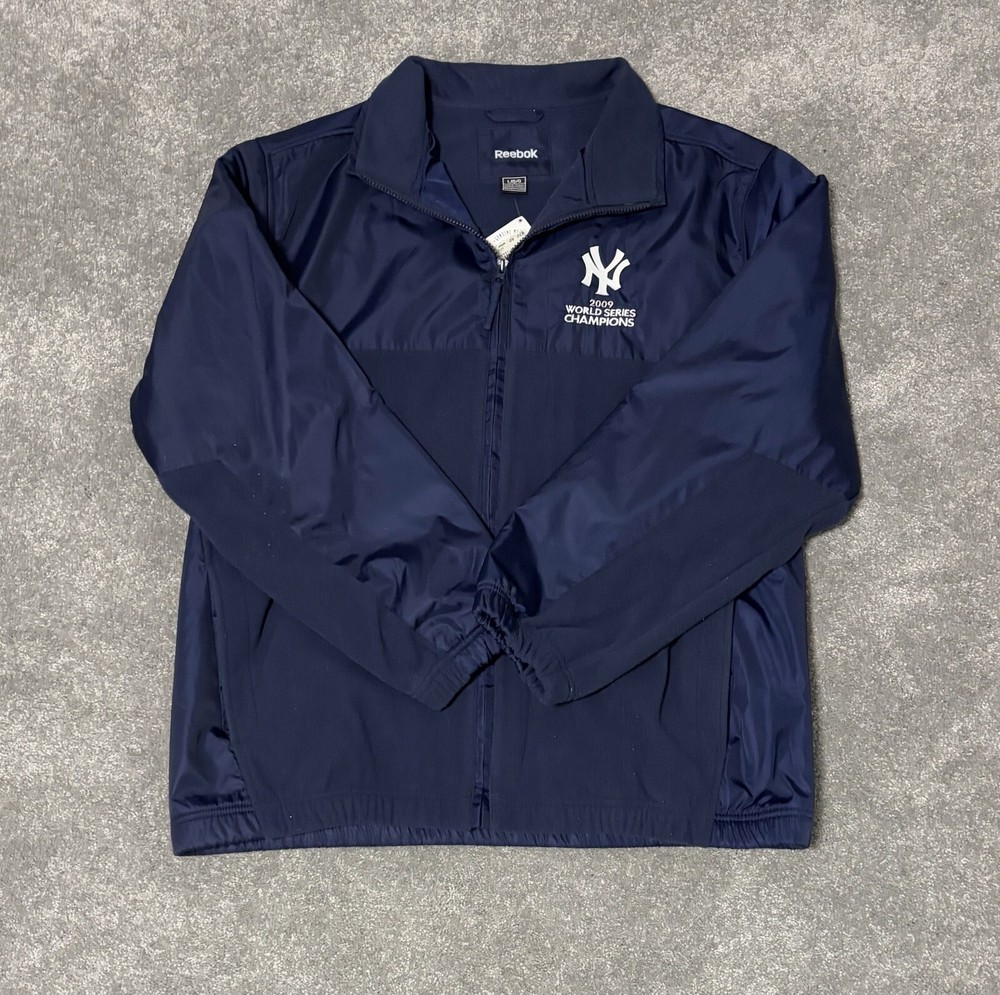 NWT New York Yankees 2009 World Series Champions Full Zip Jacket, navy, size L
