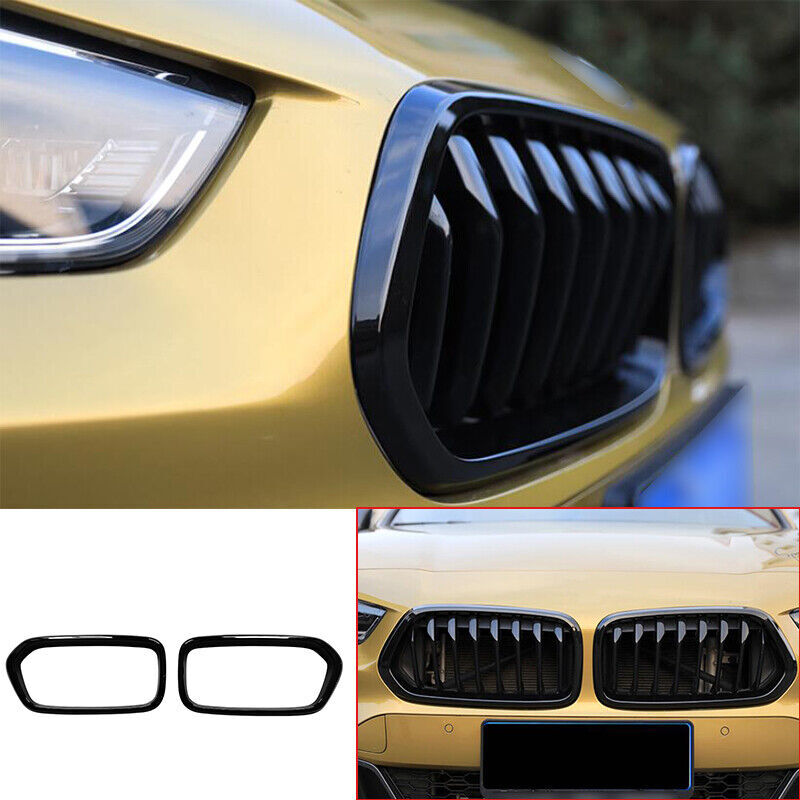Fit For BMW X2 F39 2020-2021 Bright Black Front Upper Bumper Mesh Grill Grille