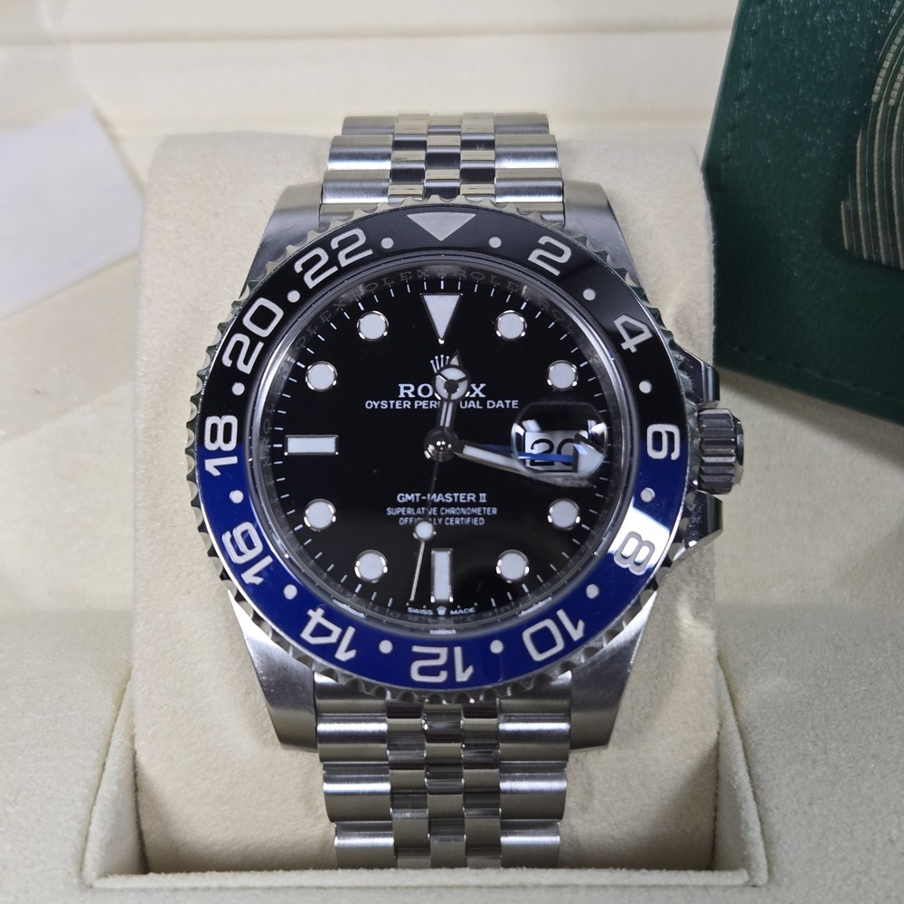 Rolex GMT-Master II 126710BLNR Silver Jubilee Bracelet with Blue and Black Bezel