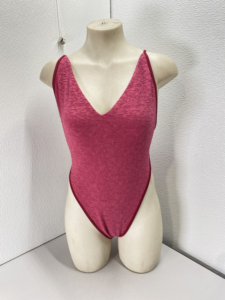 Free People Womens Amber High Cut Cheeky One-Piece Swimsuit Size L Garnet