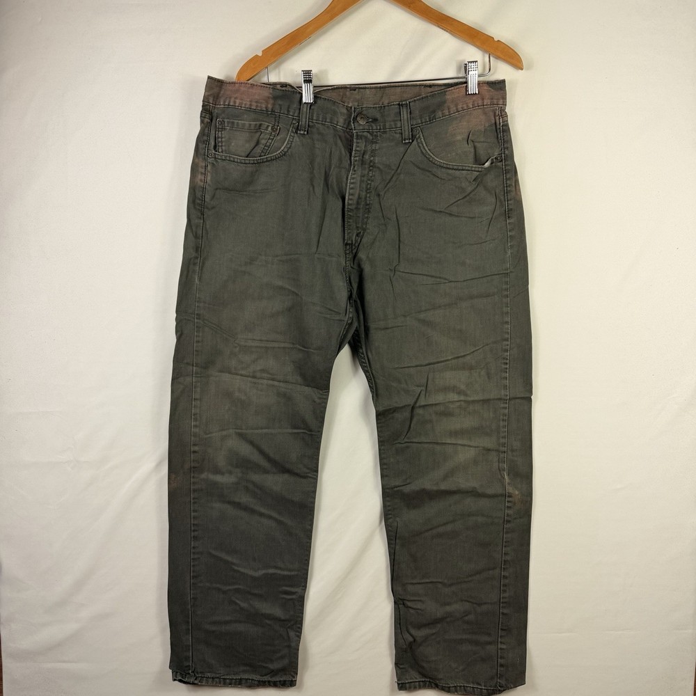Levi's 505 Jeans Men’s 38x30 Regular Fit Straight Leg Gray Light Wash Denim