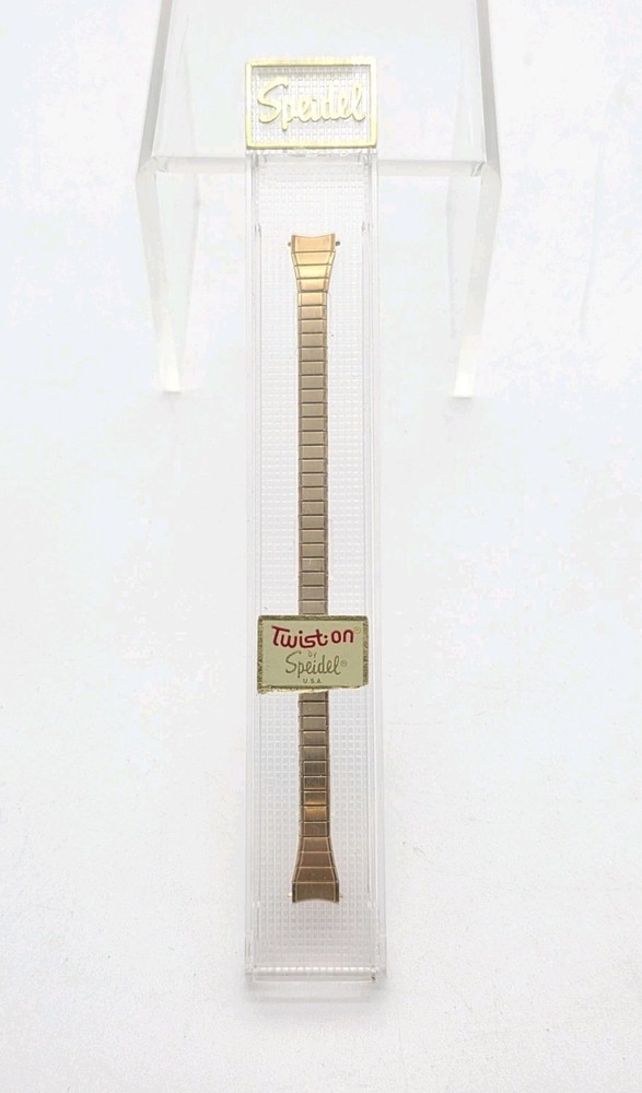 Vintage Speidel Thin Women's Watch Band Gold Tone Twist-o-Flex Stretch