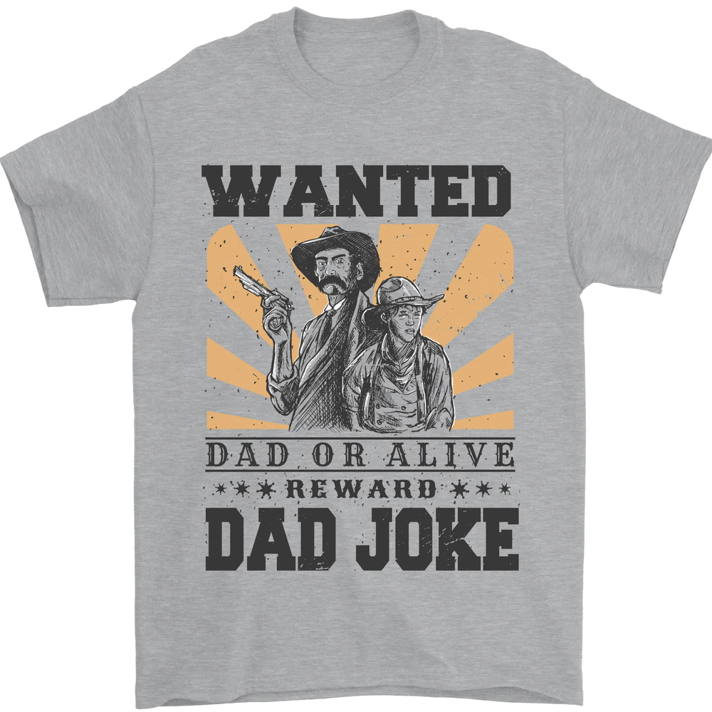 Fathers Day Dad Joke Funny Cowboy Poster Mens T-Shirt 100% Cotton-image