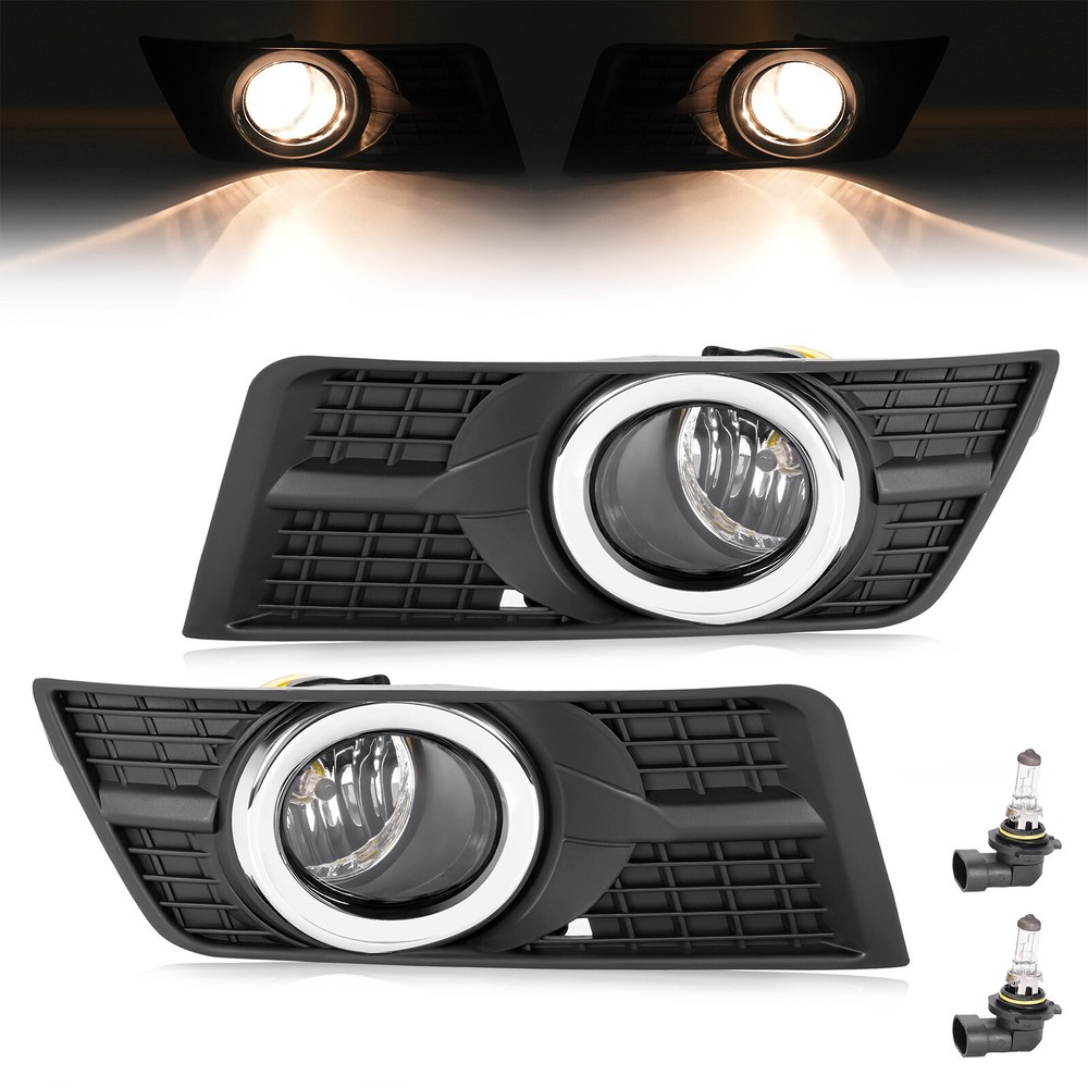 Fog Lights w/Black Cover + Bulbs Left & Right For Cadillac SRX 2010-2016