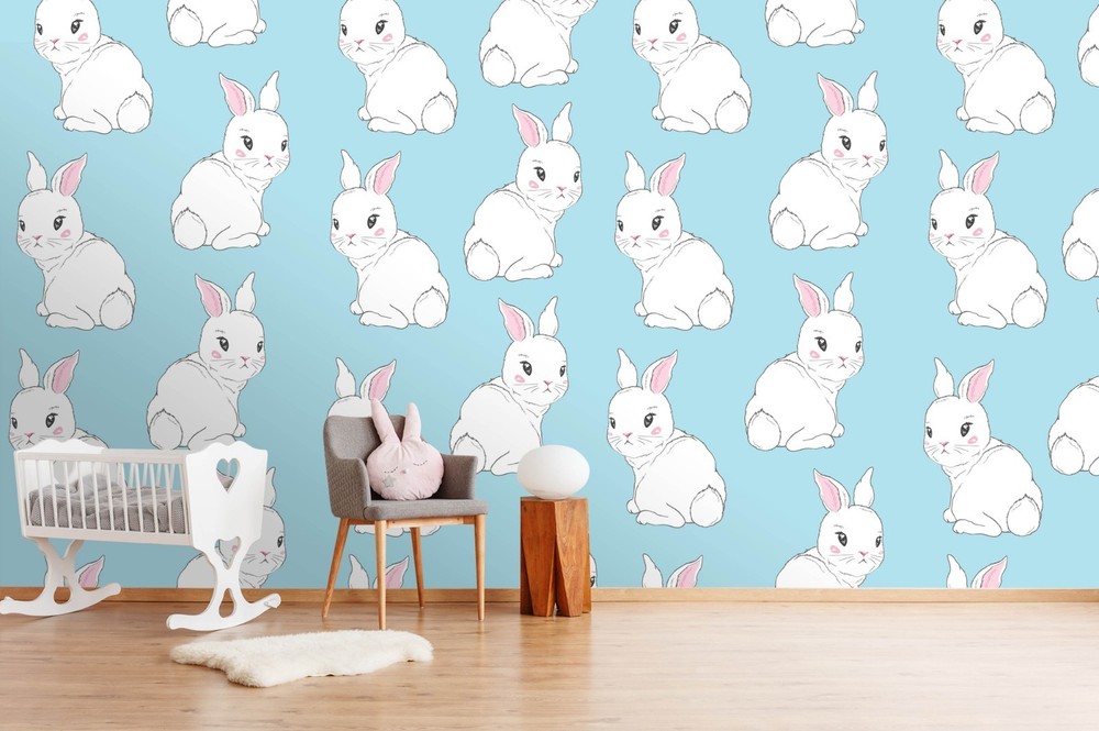 3D Animals Rabbit Pattern Wall Murals Wallpaper Murals Wall Sticker