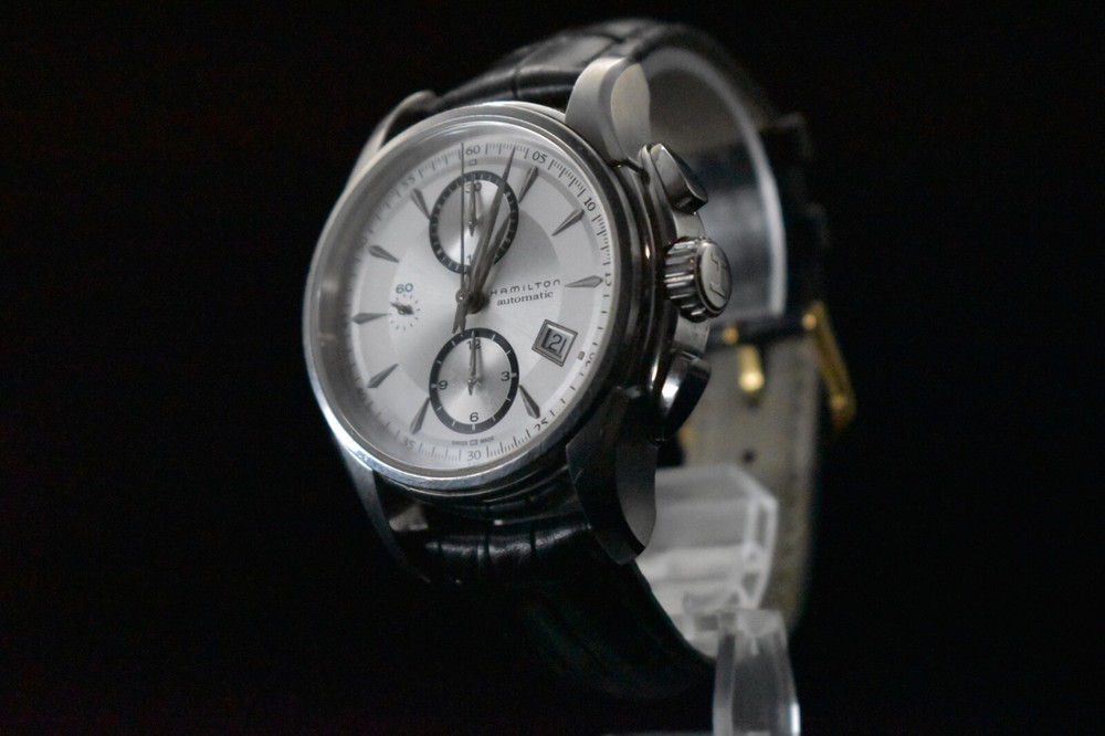 Hamilton Jazzmaster H326160 Automatic Chronograph Men's Watch Near Mint W202