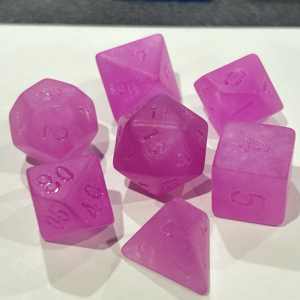 Die Hard Dice 7ct Polyhedral Dice Set - Frosted Sakura (opened bag, never used)