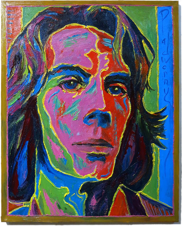 ORIGINAL 30x24 OIL PAINTING█REALISM POP█ART SIGNED MALE PORTRAIT MAN DECO GUY NR